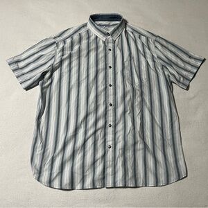 Kuhl Mens 2XL Striped Short Sleeve Casual Button Down Shirt XXL Cotton Polyester